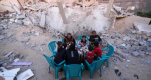 Restaurant Review: Propaganda Photo Dining In Gaza Rubble